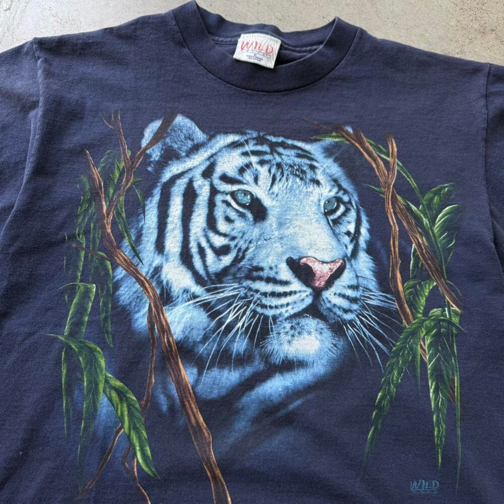 Vintage 90’s Wild Wear Knoxville Zoo Tiger Animal Nature Graphic T-shirt Size M - Picture 3 of 8